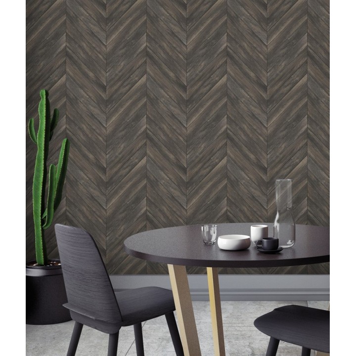 Papel pintado listones de madera formando espigas - Porto Mendes 679591