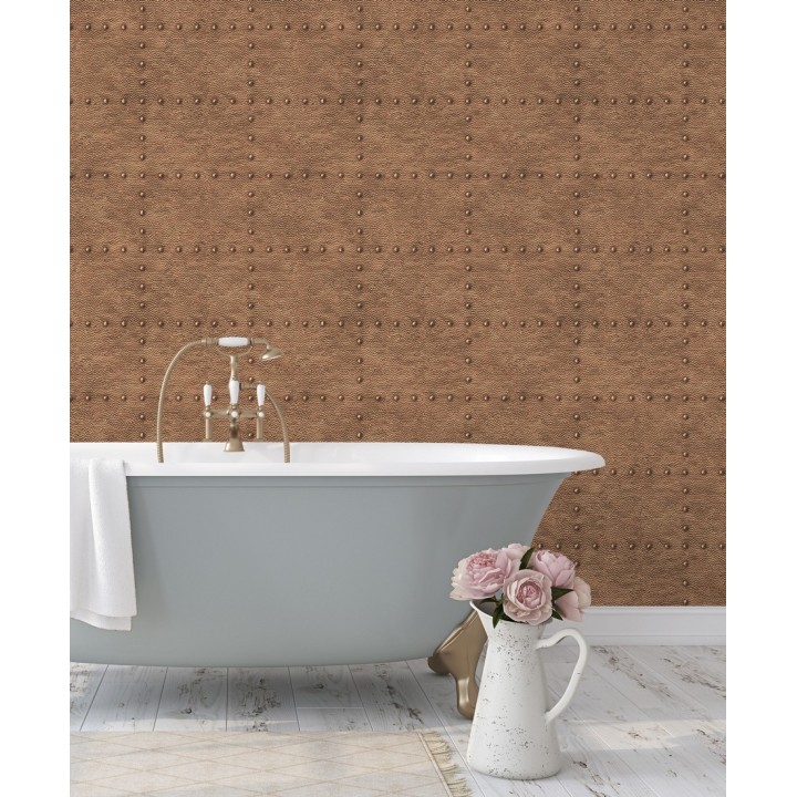 Papel pintado chapa con remaches efecto metalizado - Austin Factory 679593