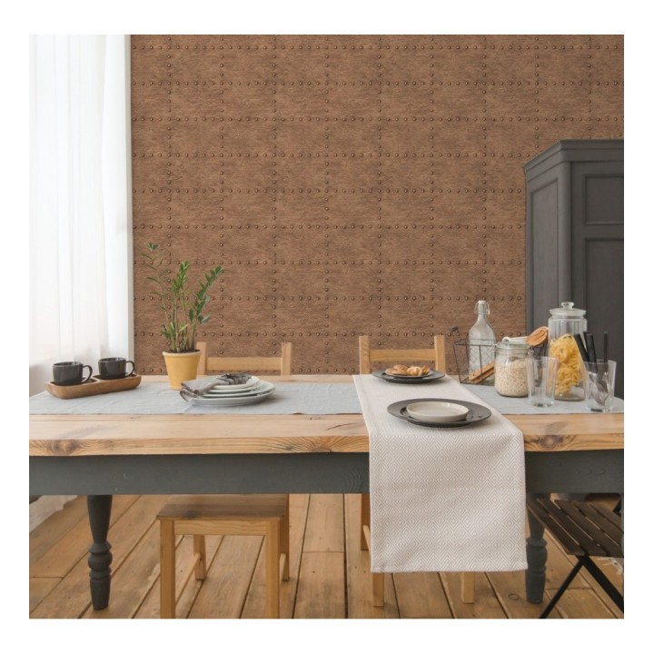 Papel pintado chapa con remaches efecto metalizado - Austin Factory 679593