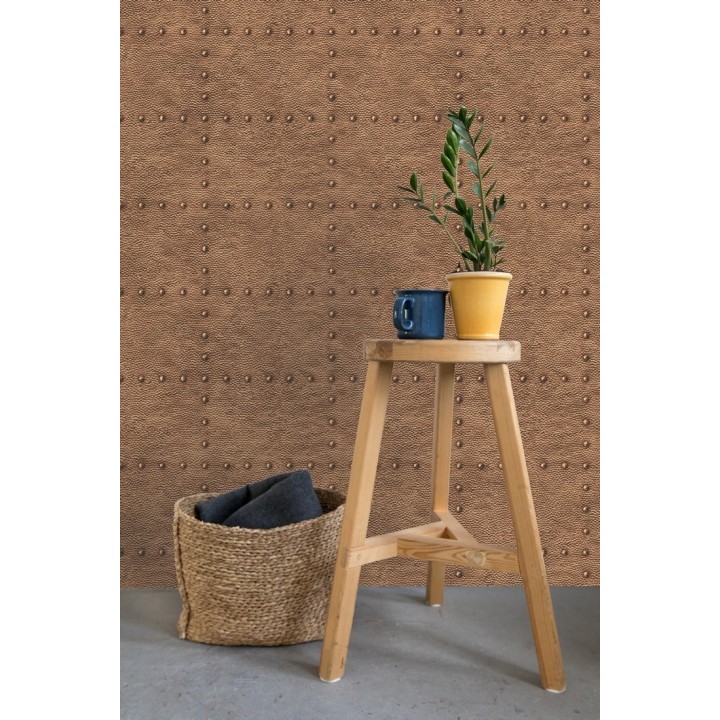 Papel pintado chapa con remaches efecto metalizado - Austin Factory 679593