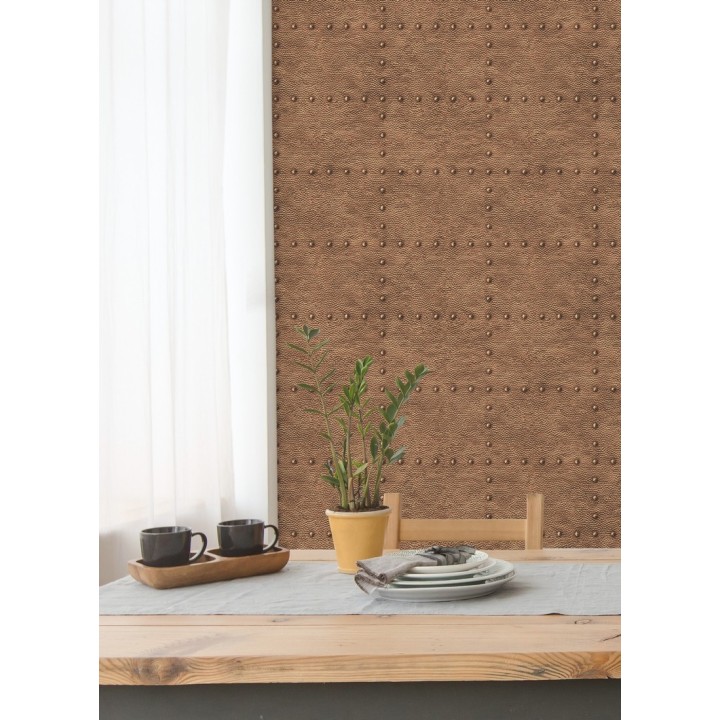 Papel pintado chapa con remaches efecto metalizado - Austin Factory 679593