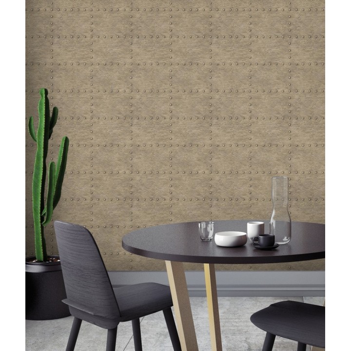 Papel pintado chapa con remaches efecto metalizado - Austin Factory 679594