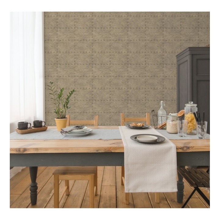 Papel pintado chapa con remaches efecto metalizado - Austin Factory 679594