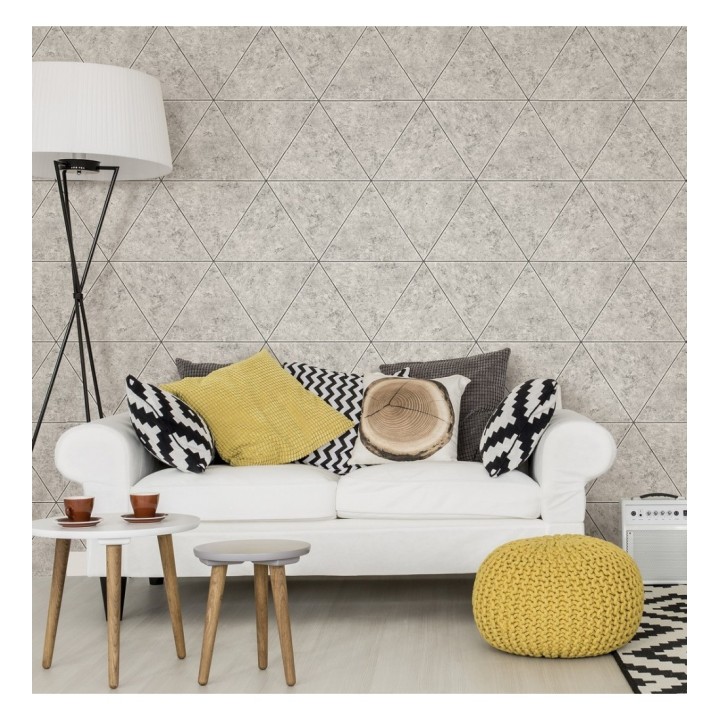 Papel pintado geométrico efecto hormigón pulido - Nantes 679595