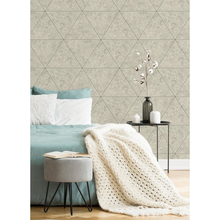 Papel pintado geométrico efecto hormigón pulido - Nantes 679596