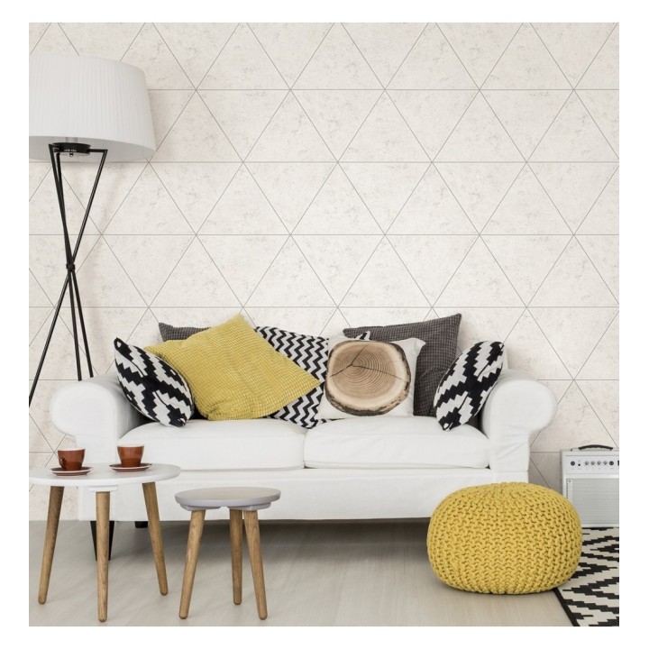 Papel pintado geométrico efecto hormigón pulido - Nantes 679597