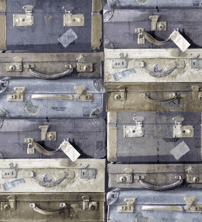 Papel pintado maletas de viaje vintage - Allegra 8357