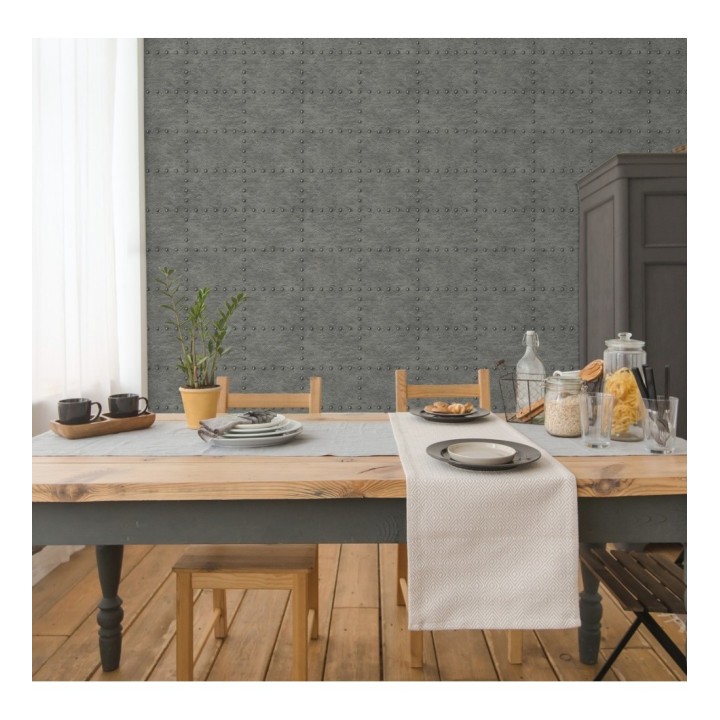 Papel pintado chapa con remaches efecto metalizado - Austin Factory 679598
