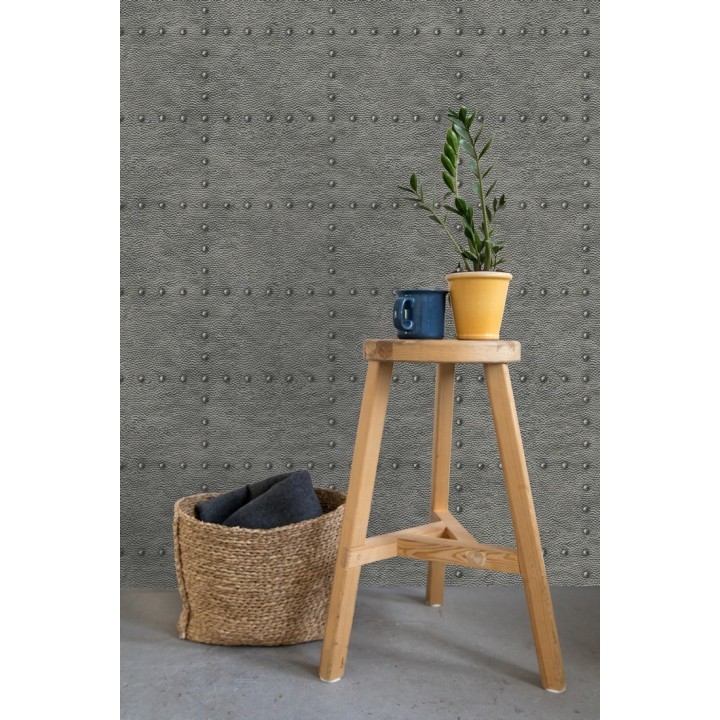 Papel pintado chapa con remaches efecto metalizado - Austin Factory 679598