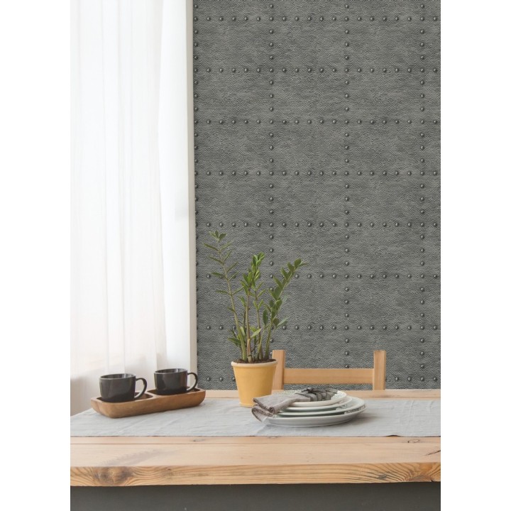 Papel pintado chapa con remaches efecto metalizado - Austin Factory 679598