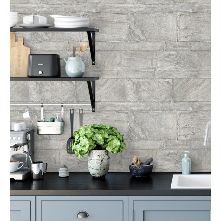 Papel pintado muro de piedras desiguales - Cardiff Stone 679604