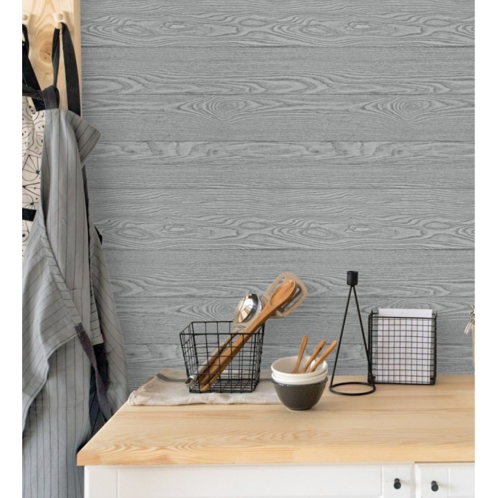 Papel pintado madera horizontal con vetas en relieve - Porto Ancora 679608