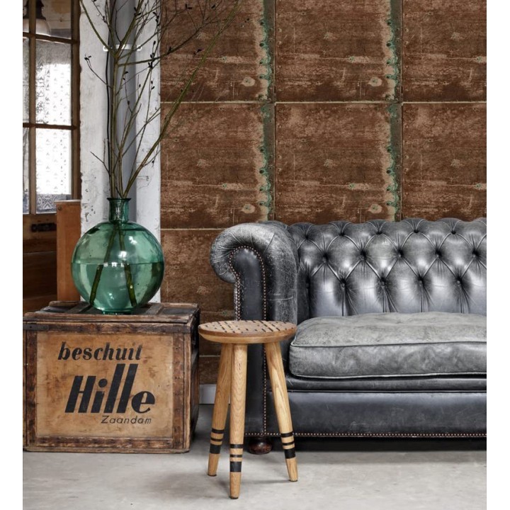 Papel pintado chapa metálica industrial - Roano 8363