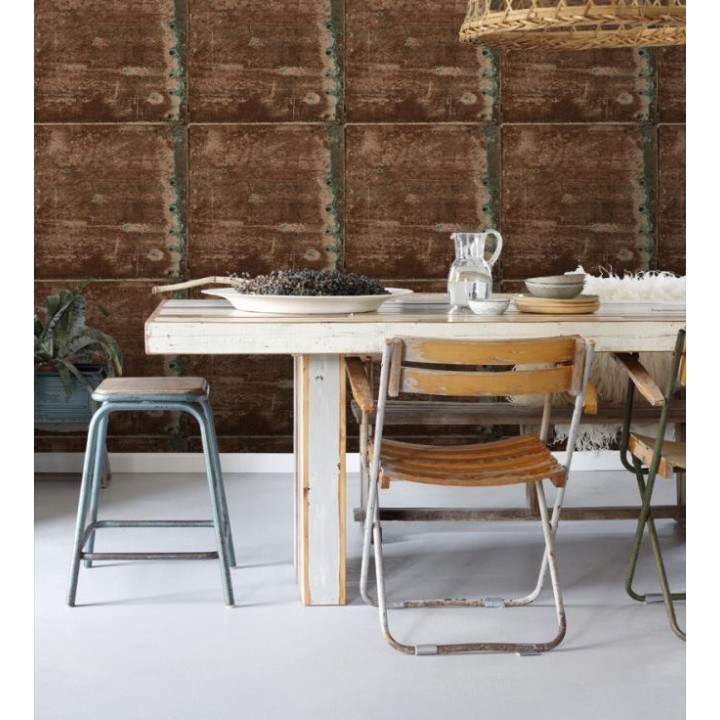 Papel pintado chapa metálica industrial - Roano 8363