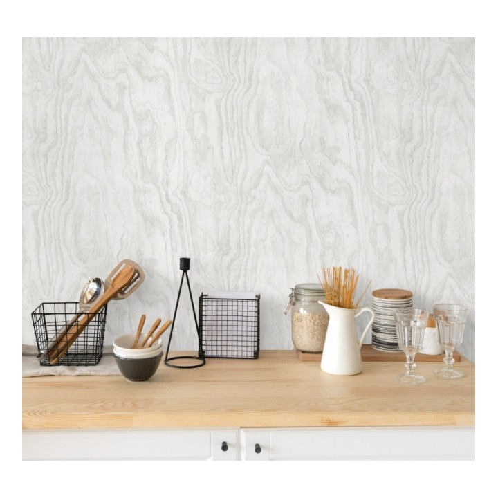 Papel pintado vetas de madera blanca - Country Wood 679619