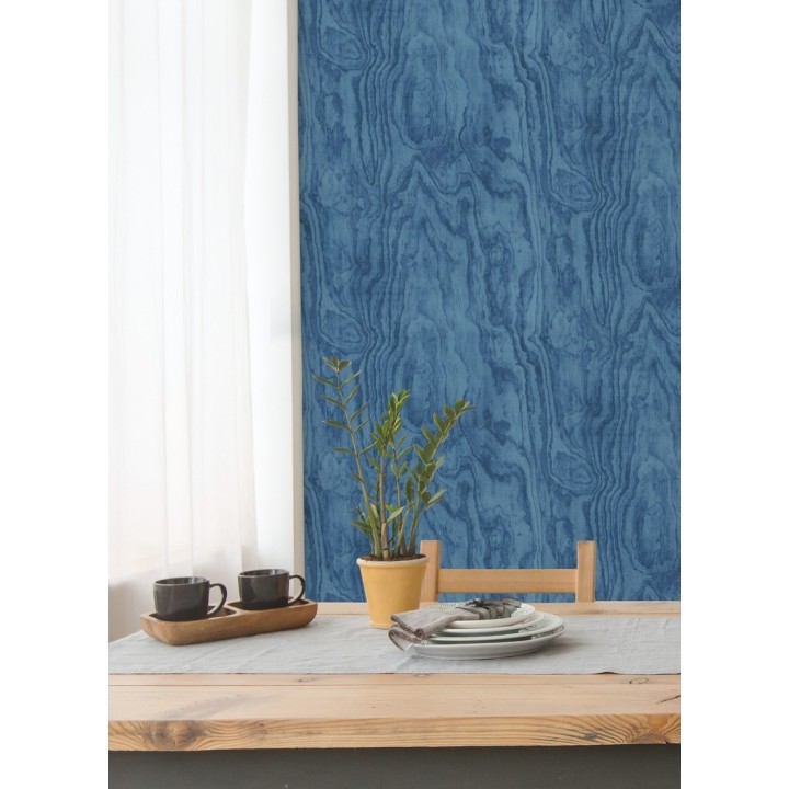 Papel pintado vetas de madera tonos azules - Country Wood 679621