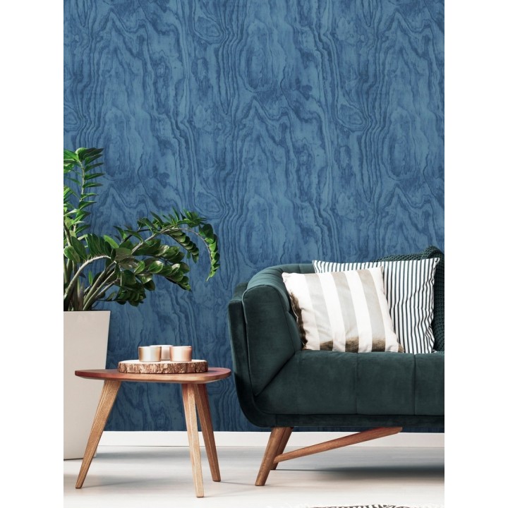 Papel pintado vetas de madera tonos azules - Country Wood 679621