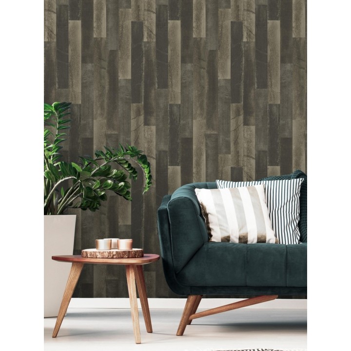 Papel pintado piedra pizarra en listones verticales minimalista - Lisboa 679628