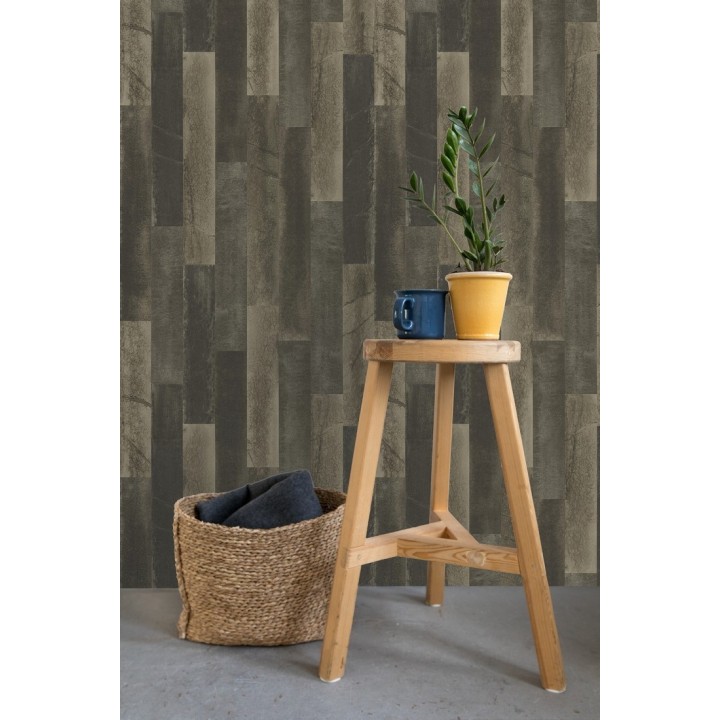 Papel pintado piedra pizarra en listones verticales minimalista - Lisboa 679628