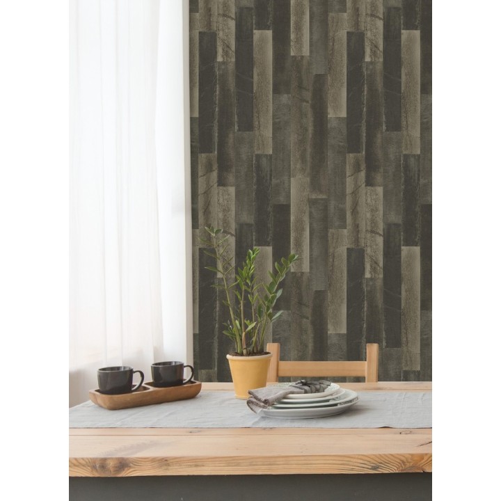Papel pintado piedra pizarra en listones verticales minimalista - Lisboa 679628