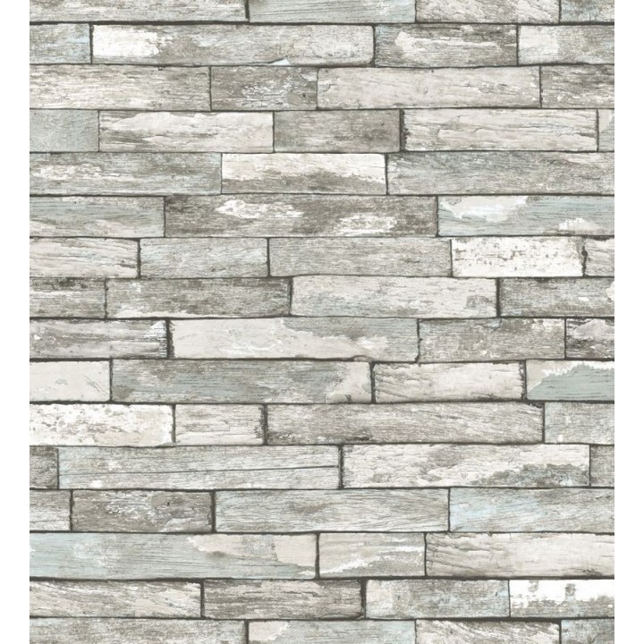 Papel pintado ladrillo de madera gris claro minimalista - Kenwood 8381