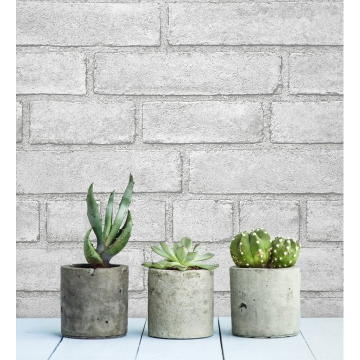 Papel pintado de ladrillos blancos textura piedra - Dallas 679631