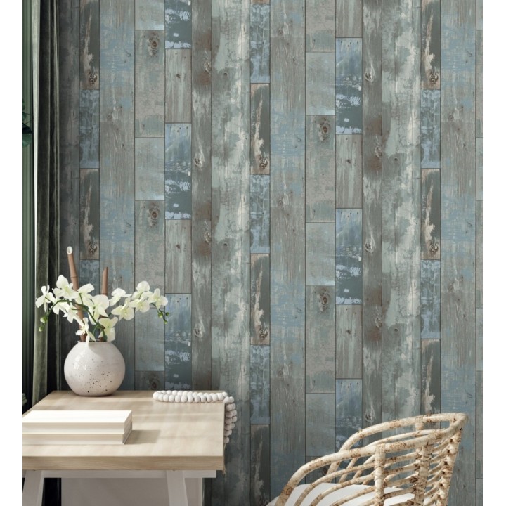 Papel pintado listones de madera estilo tropical  - Oporto 679633