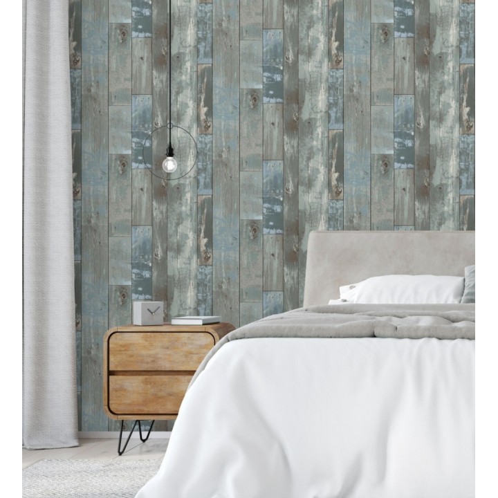 Papel pintado listones de madera estilo tropical  - Oporto 679633