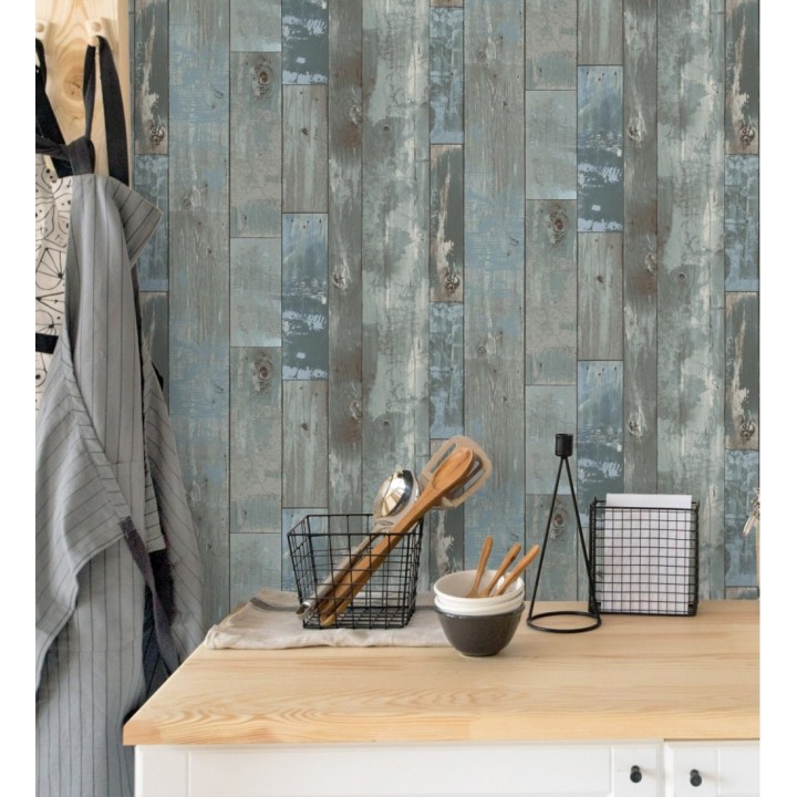 Papel pintado listones de madera estilo tropical  - Oporto 679633