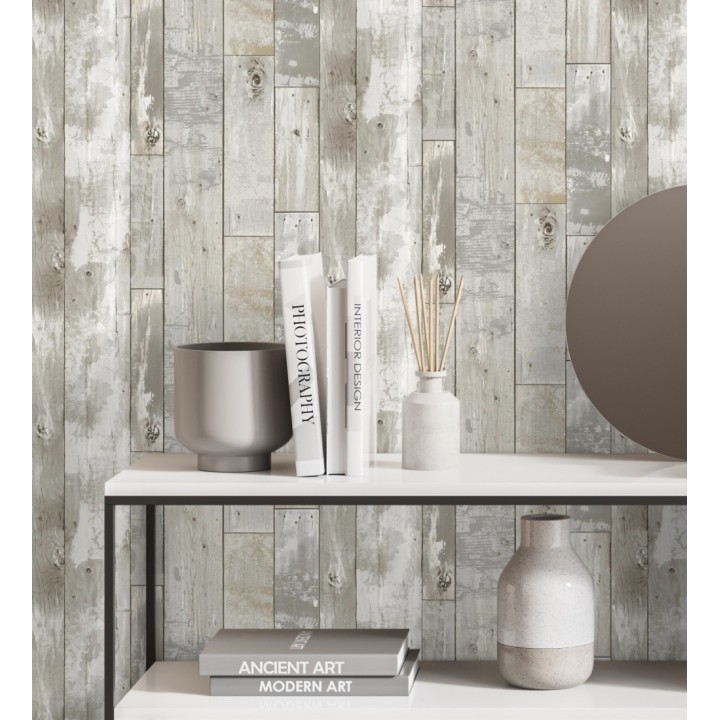 Papel pintado listones de madera estilo tropical  - Oporto 679634