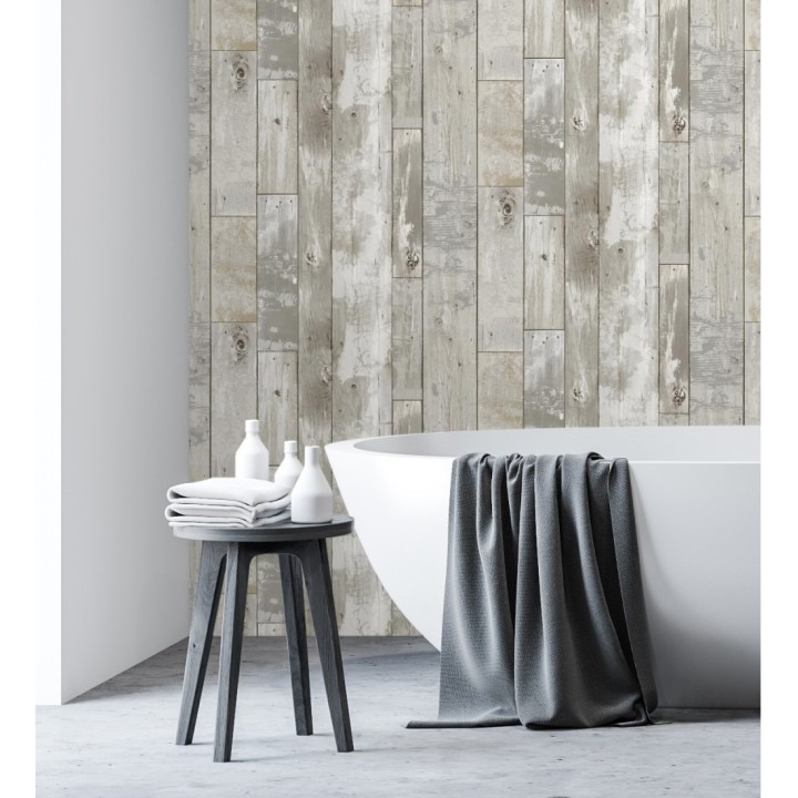 Papel pintado listones de madera estilo tropical  - Oporto 679634