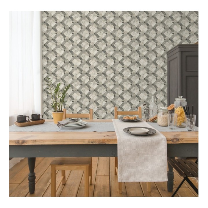 Papel pintado azulejos de piedra geométricos - Tarsis 679635