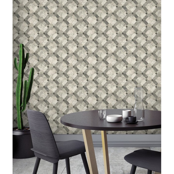 Papel pintado azulejos de piedra geométricos - Tarsis 679635