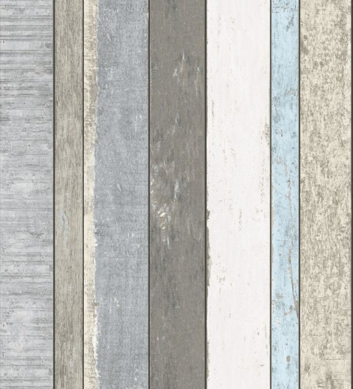 Papel pintado listones de madera multicolor estilo tropical - Gandario 8391