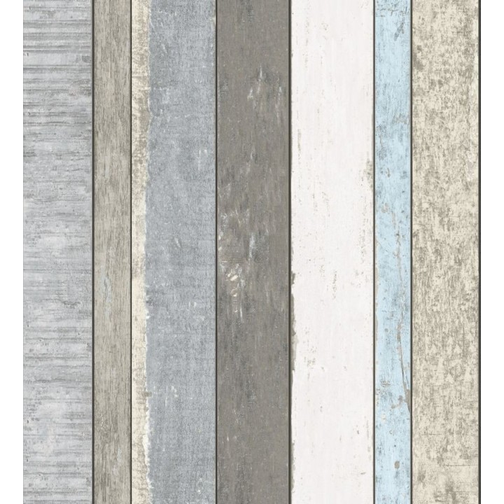 Papel pintado listones de madera multicolor estilo tropical - Gandario 8391