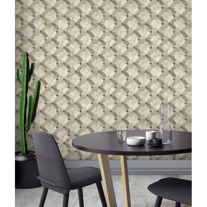 Papel pintado azulejos de piedra geométricos - Tarsis 679636