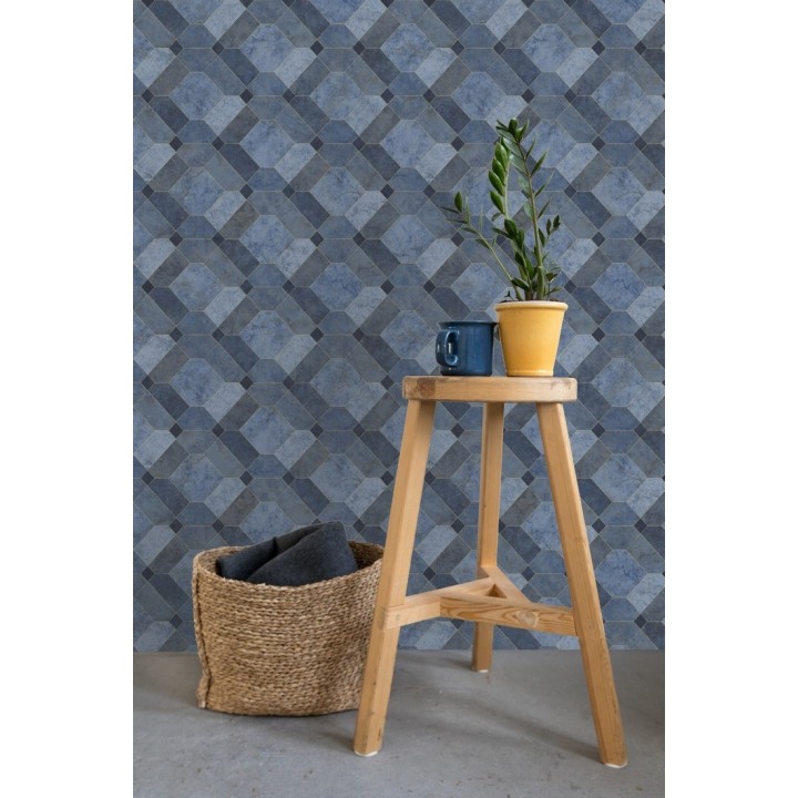 Papel pintado azulejos de piedra geométricos - Tarsis 679637