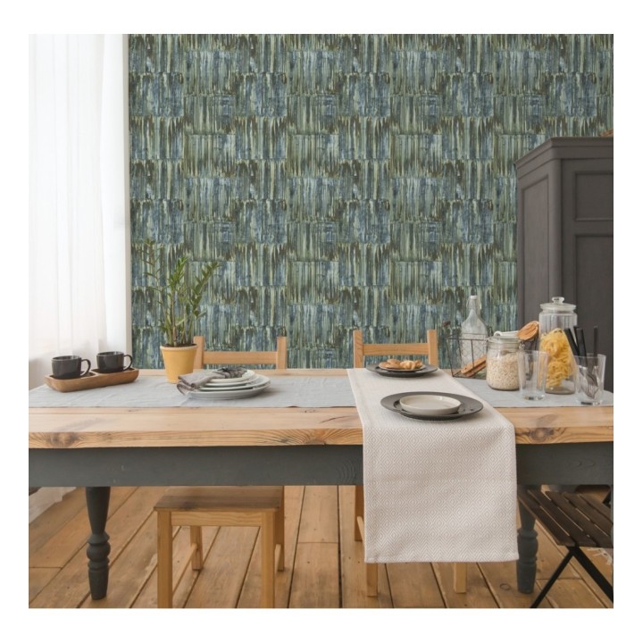 Papel pintado de metal cepillado con óxido - Kansas Hall 679642