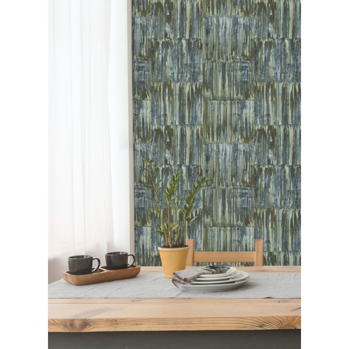 Papel pintado de metal cepillado con óxido - Kansas Hall 679642