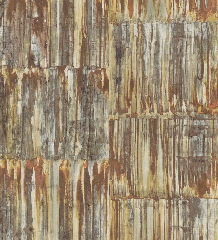 Papel pintado de metal cepillado con óxido - Kansas Hall 679643