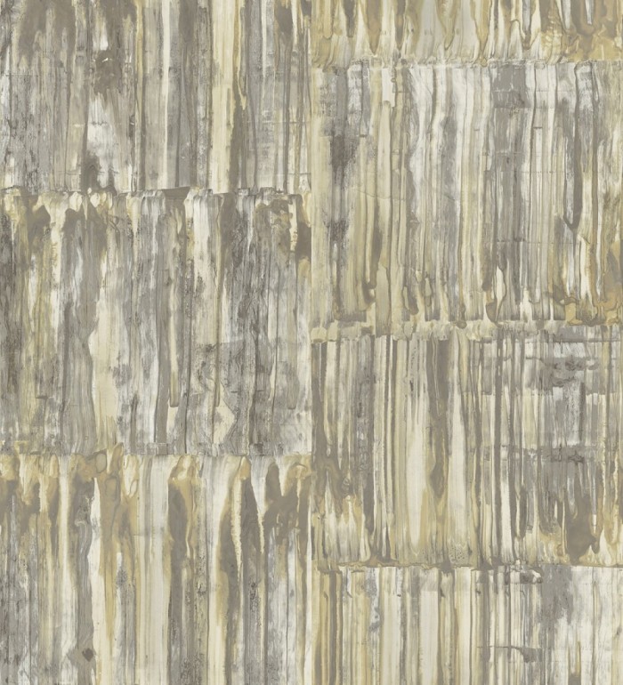 Papel pintado de metal cepillado con óxido - Kansas Hall 679645