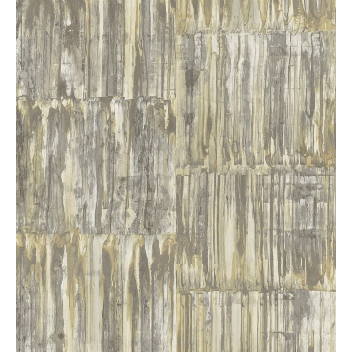 Papel pintado de metal cepillado con óxido - Kansas Hall 679645