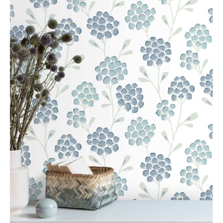Papel pintado flores con hojas geométricas estilo nórdico - Covent Garden 679648