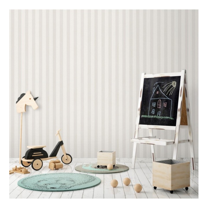 Papel pintado rayas infantiles bicolor - Raya Alhena 8710
