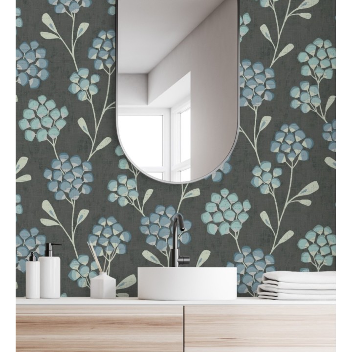 Papel pintado flores con hojas geométricas estilo nórdico - Covent Garden 679649