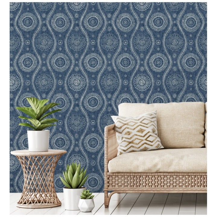 Papel pintado retro estilo hindú - Retro Blomst 679650