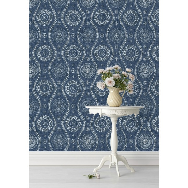 Papel pintado retro estilo hindú - Retro Blomst 679650