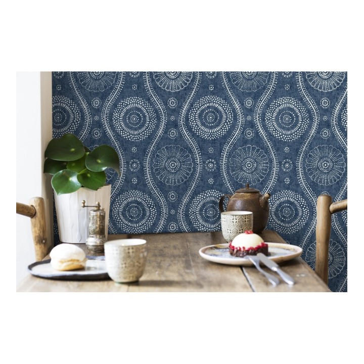 Papel pintado retro estilo hindú - Retro Blomst 679650