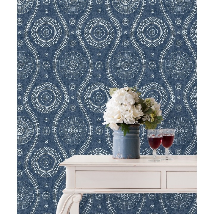 Papel pintado retro estilo hindú - Retro Blomst 679650