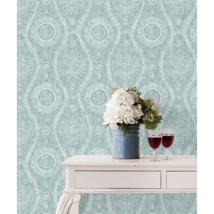 Papel pintado retro estilo hindú - Retro Blomst 679651